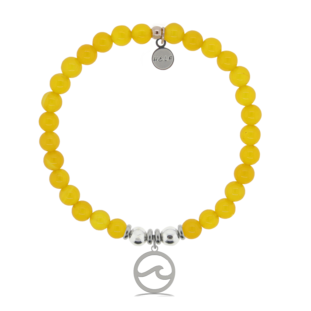 HELP by TJ Waves Cutout Charm with Yellow Agate Charity Bracelet