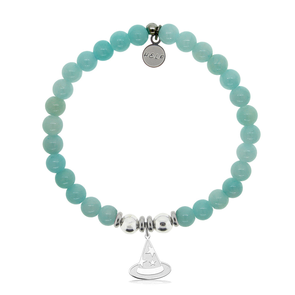 HELP by TJ Witch Hat Charm with Baby Blue Quartz Charity Bracelet