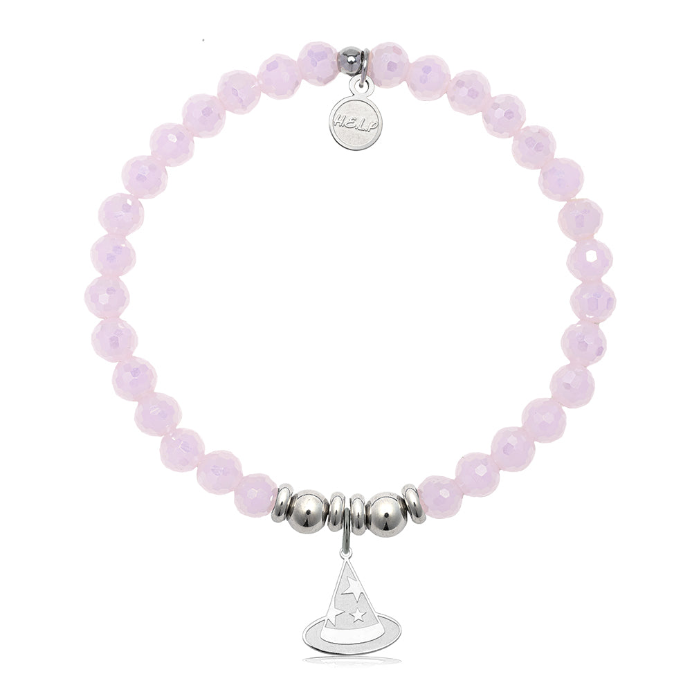 HELP by TJ Witch Hat Charm with Pink Crystal Charity Bracelet