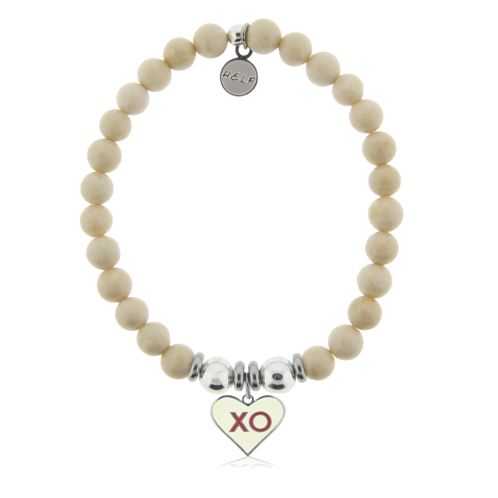 HELP by TJ XO Charm with Riverstone Beads Charity Bracelet