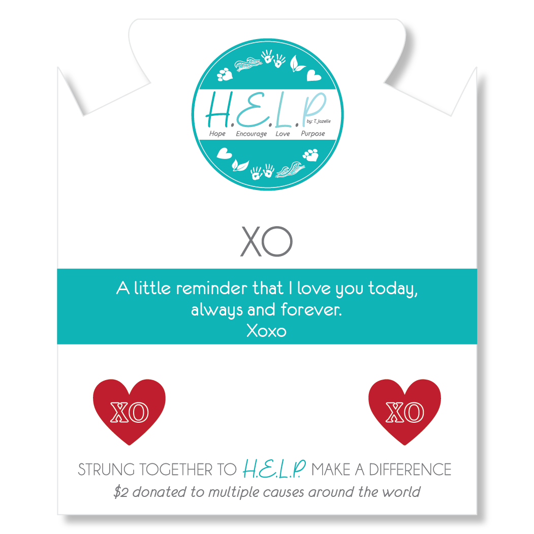 HELP by TJ XO Charm with Riverstone Beads Charity Bracelet