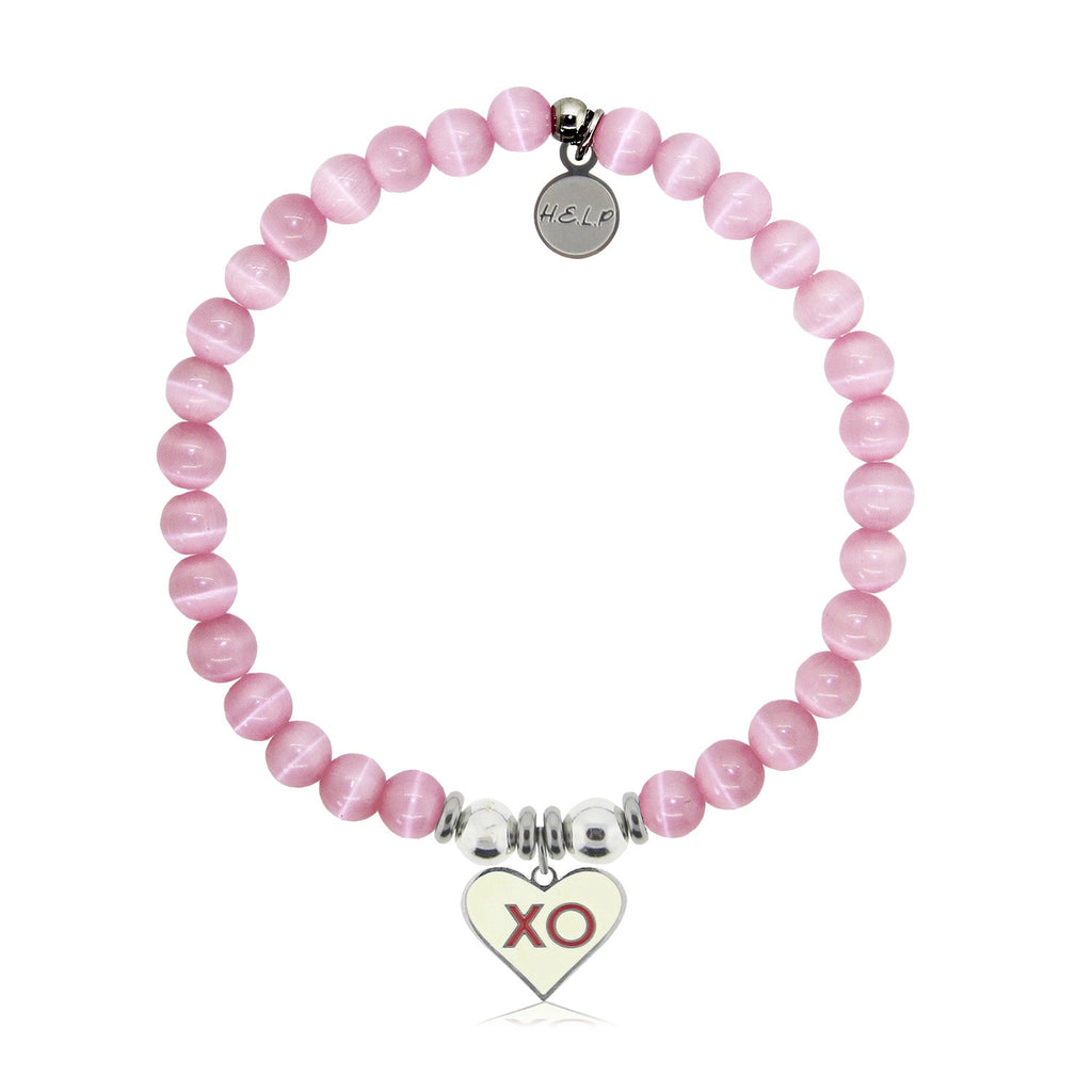HELP by TJ XO with Pink Cats Eye Charity Bracelet