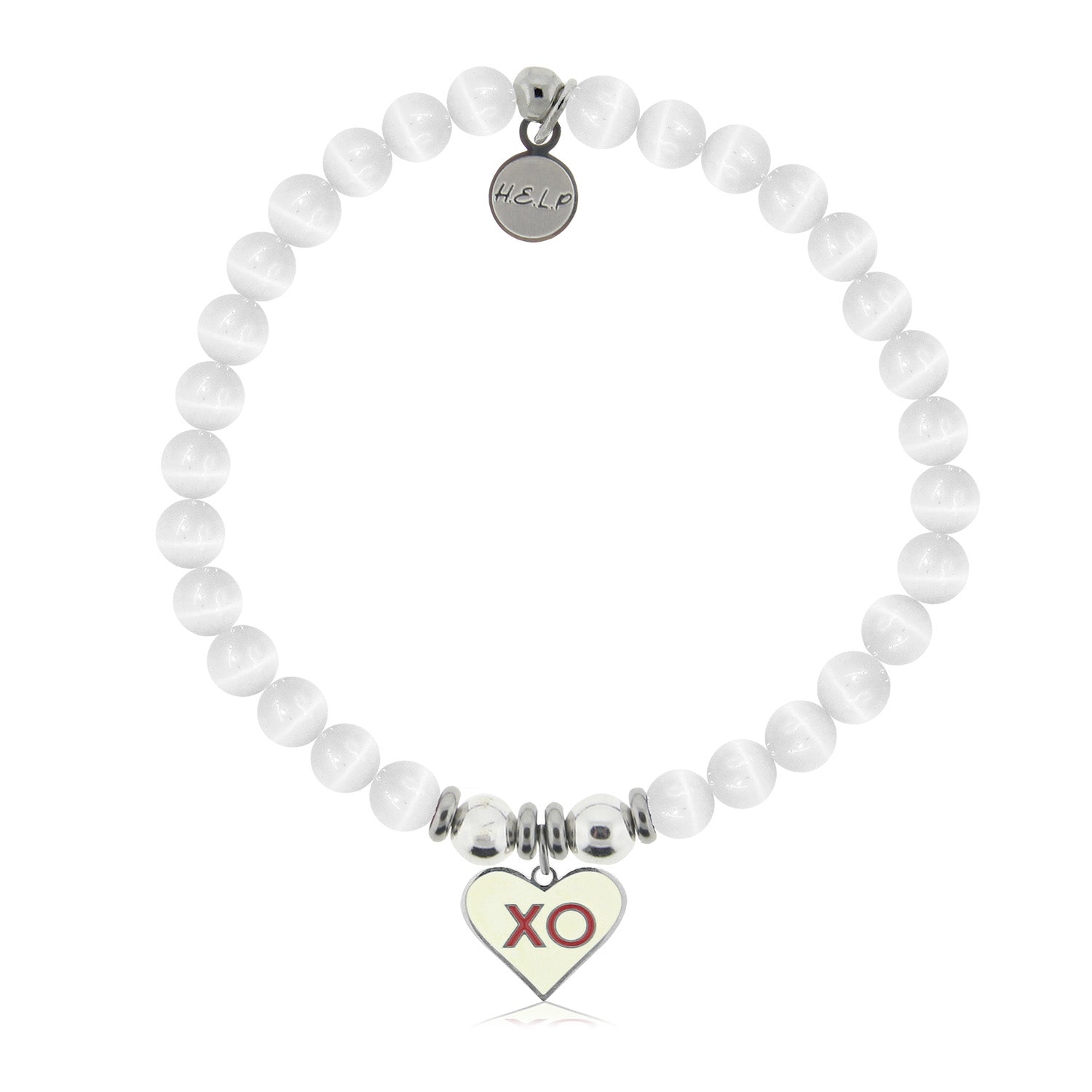 HELP by TJ XO with White Cats Eye Charity Bracelet