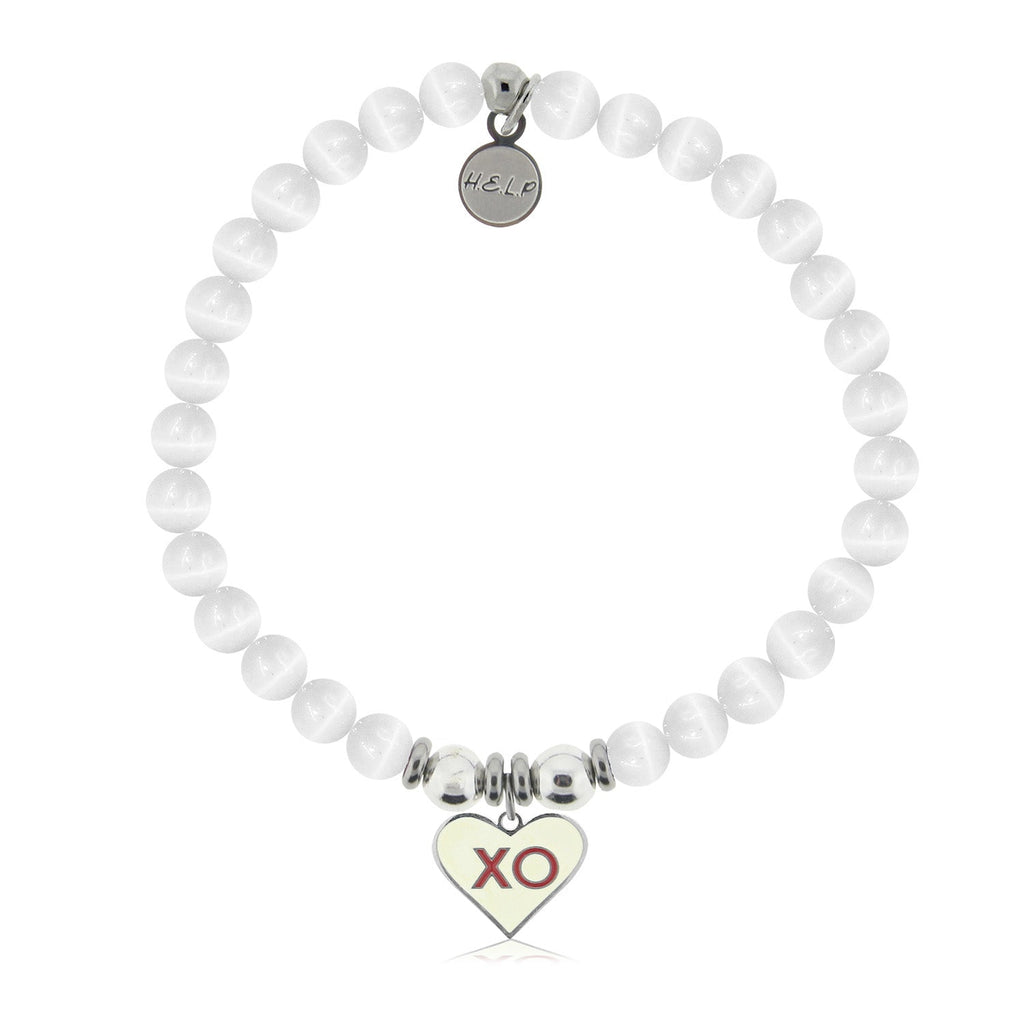 HELP by TJ XO with White Cats Eye Charity Bracelet