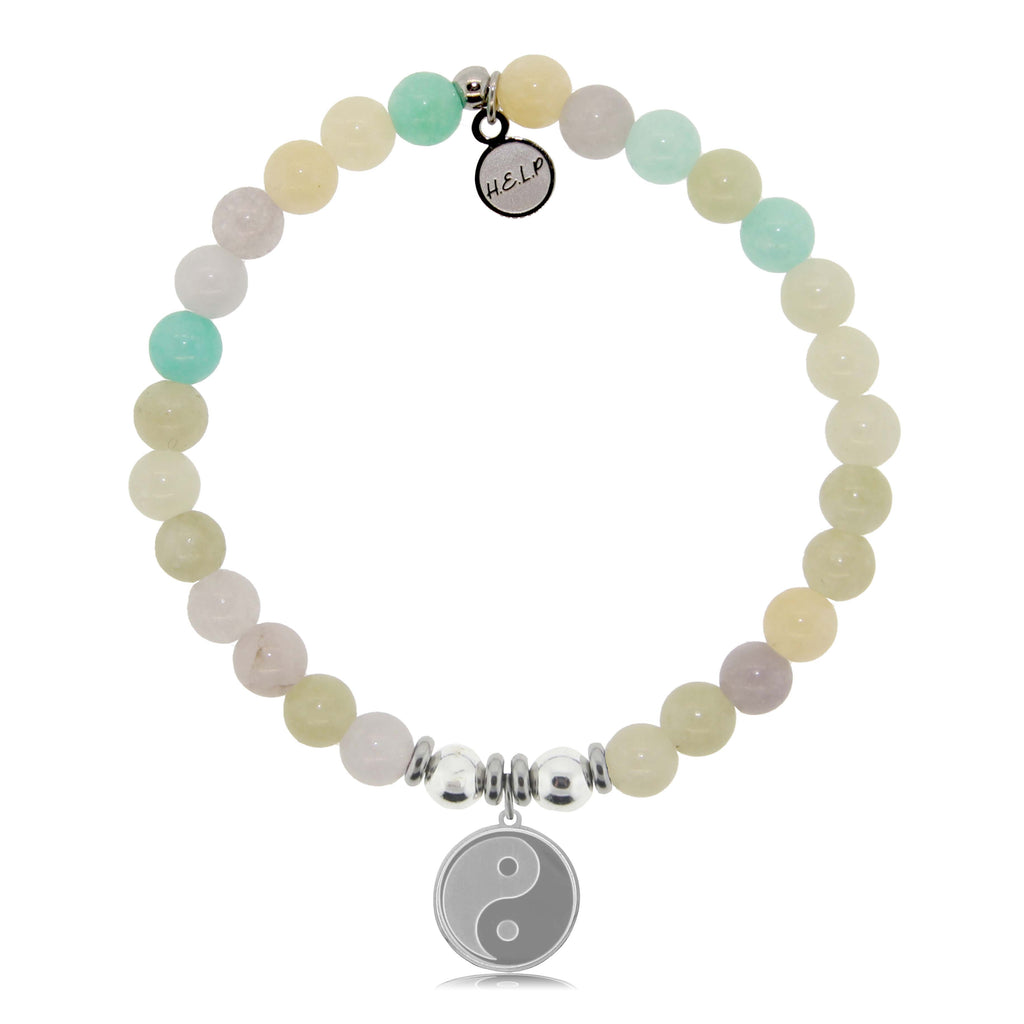 HELP by TJ Yin Yang Charm with Green Yellow Jade Charity Bracelet