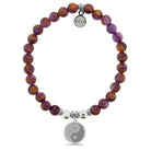 HELP by TJ Yin Yang Charm with Purple Earth Quartz Charity Bracelet