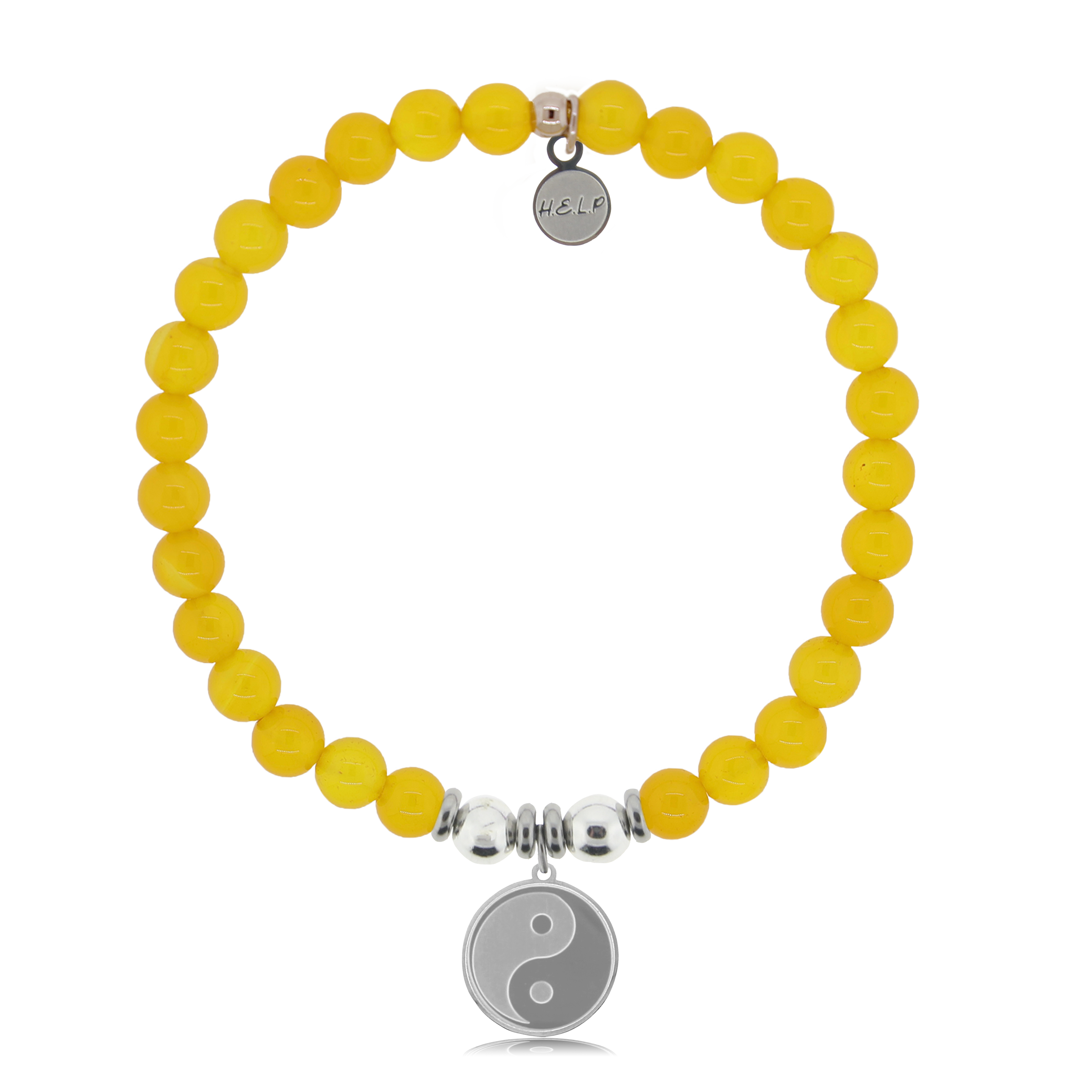 HELP by TJ Yin Yang Charm with Yellow Agate Charity Bracelet