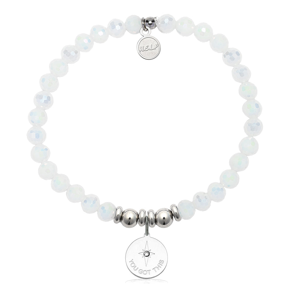 HELP by TJ You Got This Charm with White Crystal Charity Bracelet
