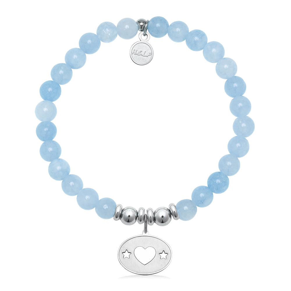 HELP by TJ Your Special Day Charm with Light Blue Quartz Charity Bracelet