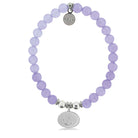 HELP by TJ Anchor Charm with Purple Jade Beads Charity Bracelet