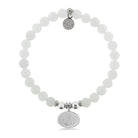 HELP by TJ Anchor Charm with White Jade Beads Charity Bracelet