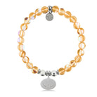 HELP by TJ Angel Wing Charm with Orange Opalescent Charity Bracelet