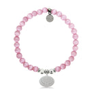 HELP by TJ Angel Wing Charm with Pink Cats Eye Charity Bracelet