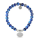 HELP by TJ Angel Wings Charm with Blue Opalescent Beads Charity Bracelet