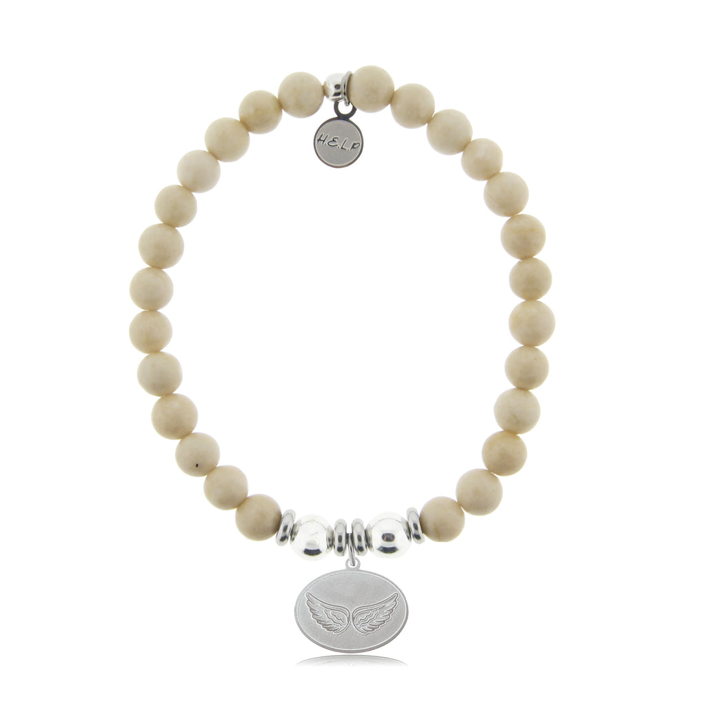 HELP by TJ Angel Wings Charm with Riverstone Beads Charity Bracelet