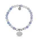 HELP by TJ Angel Wings Charm with Sky Blue Agate Beads Charity Bracelet