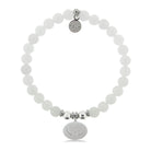 HELP by TJ Angel Wings Charm with White Jade Beads Charity Bracelet