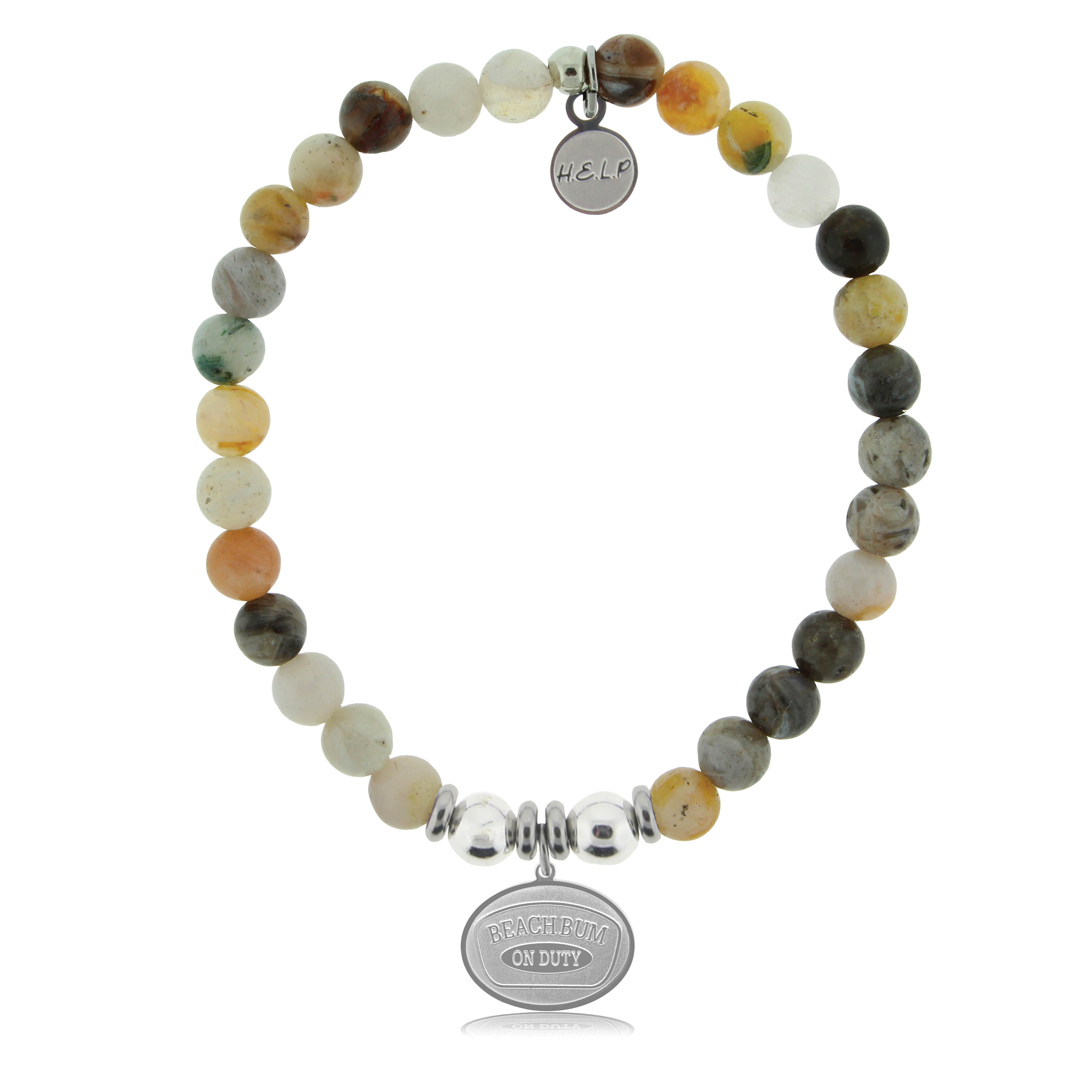 HELP by TJ Beach Bum Charm with Montana Agate Charity Bracelet