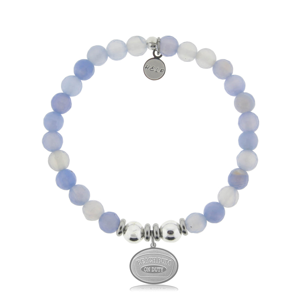 HELP by TJ Beach Bum Charm with Sky Blue Agate Charity Bracelet