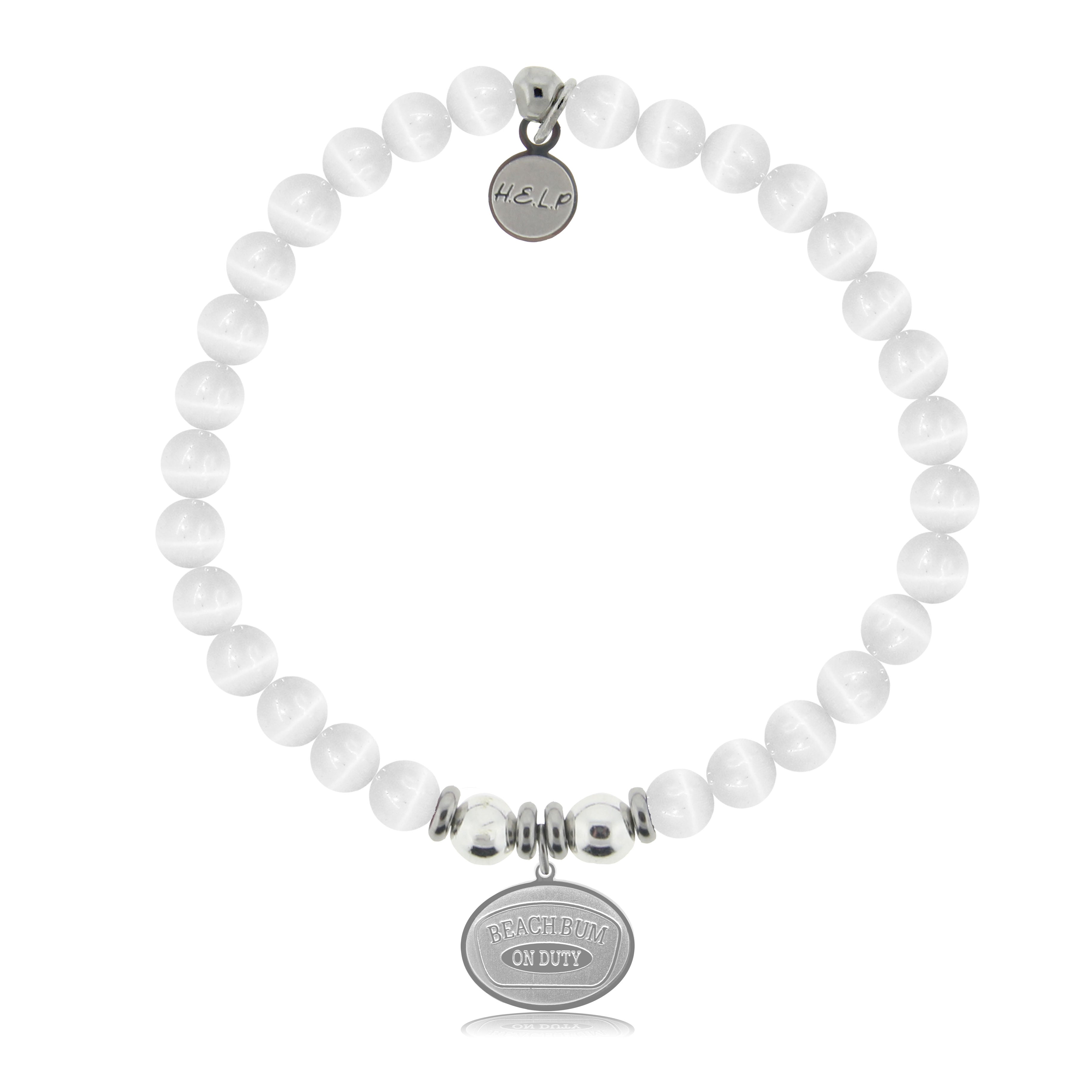 HELP by TJ Beach Bum Charm with White Cats Eye Charity Bracelet