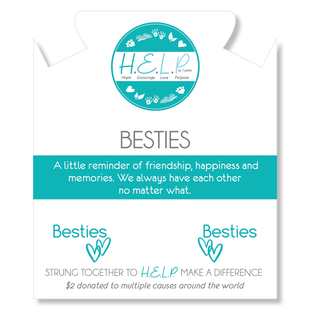 HELP by TJ Besties Charm with Blue and White Jade Charity Bracelet