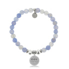 HELP by TJ Boy Mom Charm with Sky Blue Agate Charity Bracelet