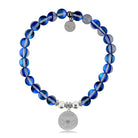 HELP by TJ Butterfly Charm with Blue Opalescent Beads Charity Bracelet