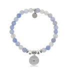 HELP by TJ Butterfly Charm with Sky Blue Agate Beads Charity Bracelet