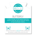 HELP by TJ Butterfly Charm with White Cats Eye Charity Bracelet