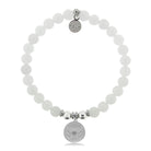 HELP by TJ Butterfly Charm with White Jade Beads Charity Bracelet