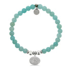 HELP by TJ Cardinal Charm with Baby Blue Agate Beads Charity Bracelet