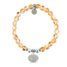 HELP by TJ Cardinal Charm with Orange Opalescent Charity Bracelet