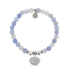 HELP by TJ Cardinal Charm with Sky Blue Agate Beads Charity Bracelet