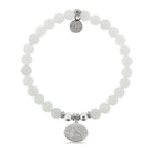 HELP by TJ Cardinal Charm with White Jade Beads Charity Bracelet