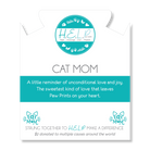 HELP by TJ Cat Mom Charm with Cloud Blue Agate Beads Charity Bracelet