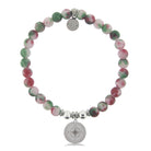 HELP by TJ Compass Charm with Holiday Jade Beads Charity Bracelet