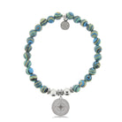 HELP by TJ Compass Charm with Malachite Beads Charity Bracelet