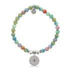 HELP by TJ Compass Charm with Pastel Jade Beads Charity Bracelet