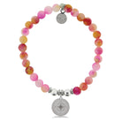 HELP by TJ Compass Charm with Persia Jade Beads Charity Bracelet