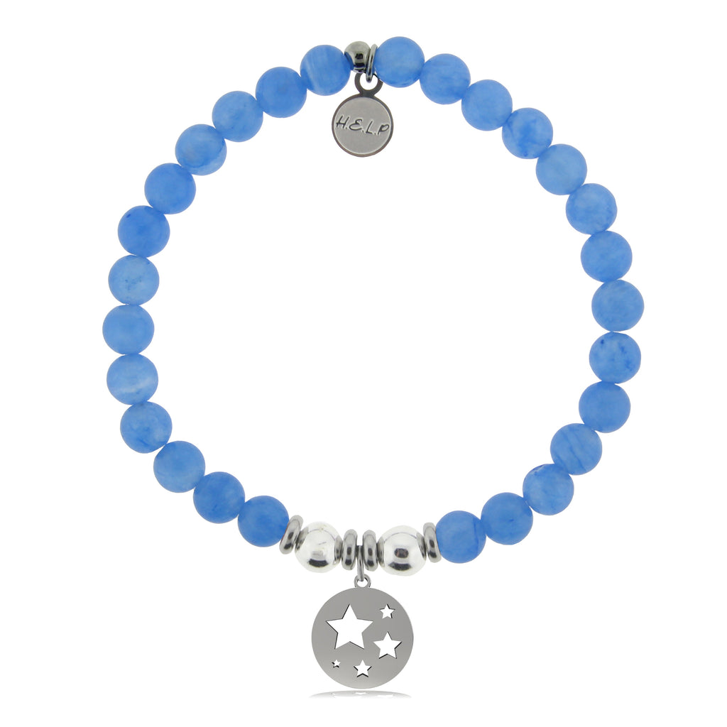 HELP by TJ Congratulations Charm with Azure Blue Jade Charity Bracelet