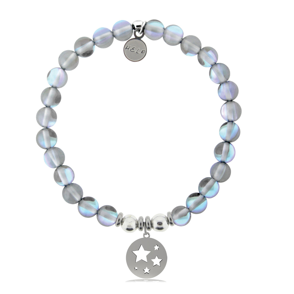 HELP by TJ Congratulations Charm with Grey Opalescent Charity Bracelet