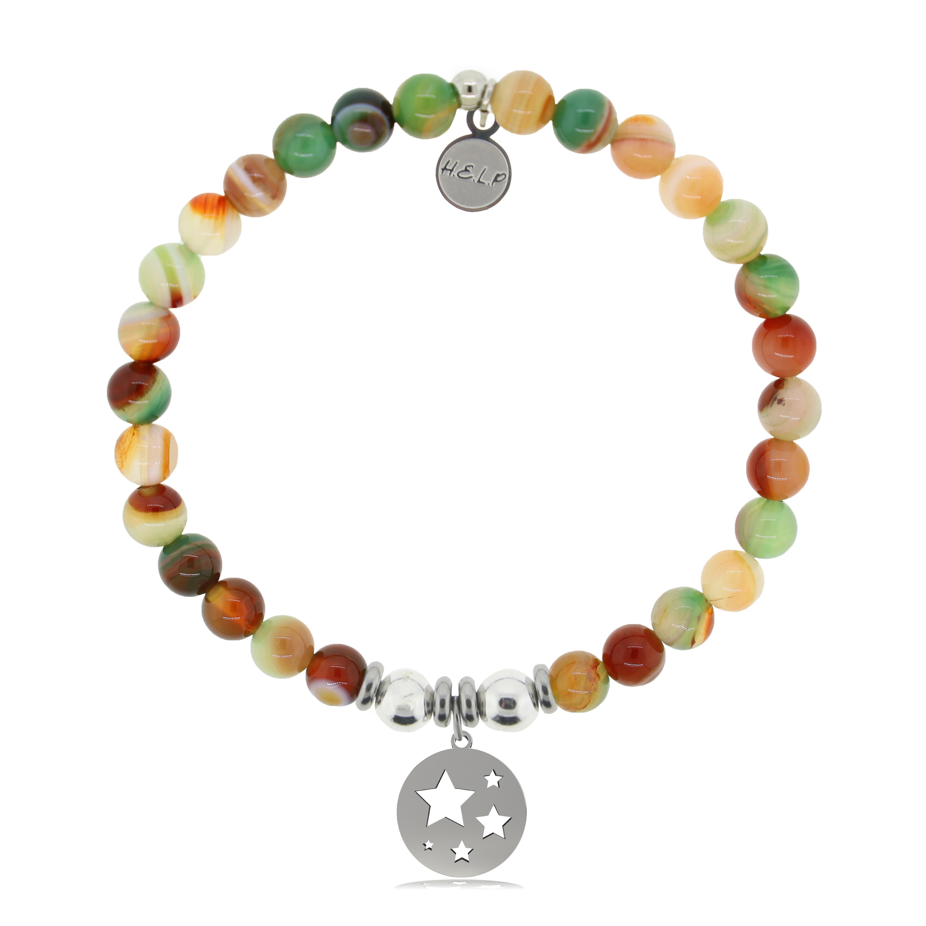 HELP by TJ Congratulations Charm with Multi Agate Charity Bracelet