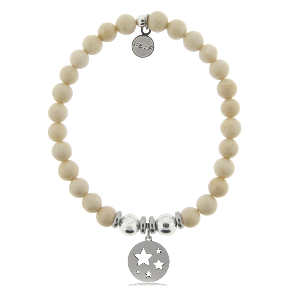HELP by TJ Congratulations Charm with Riverstone Beads Charity Bracelet