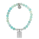 HELP by TJ Cross Charm with Light Blue Agate Charity Bracelet