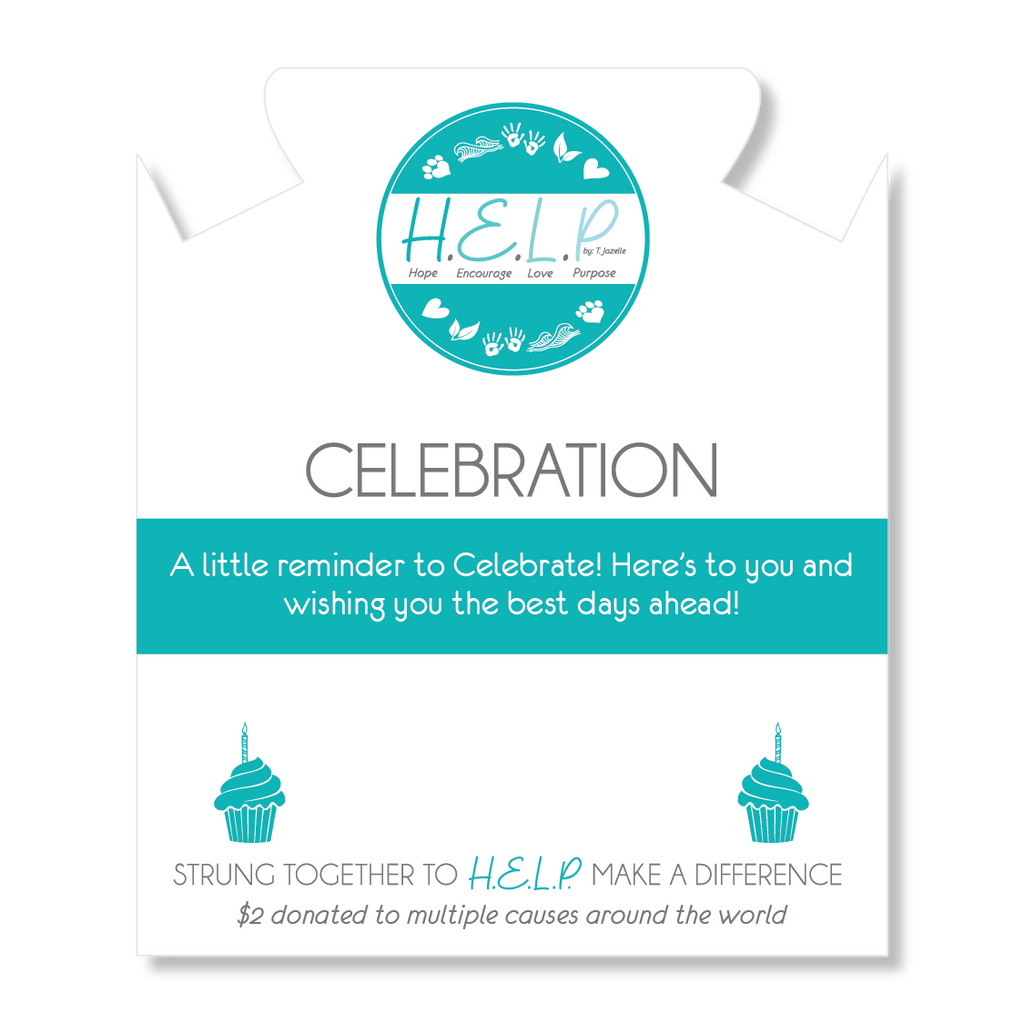 HELP by TJ Cupcake Charm with Turquoise Charity Bracelet
