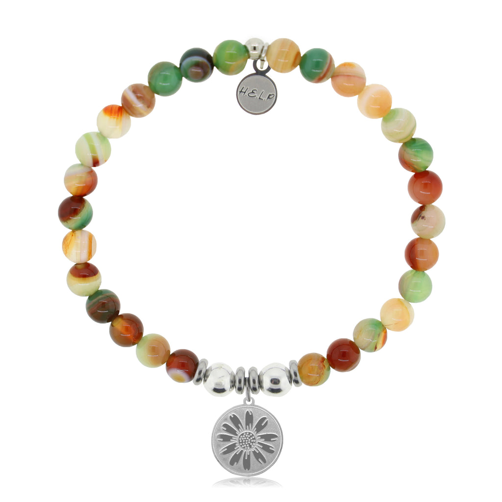 HELP by TJ Daisy Charm with Multi Agate Charity Bracelet