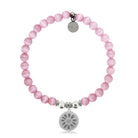 HELP by TJ Daisy Charm with Pink Cats Eye Charity Bracelet