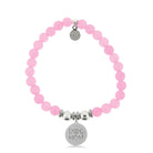 HELP by TJ Dog Mom Charm with Pink Agate Beads Charity Bracelet