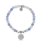 HELP by TJ Dog Mom Charm with Sky Blue Agate Beads Charity Bracelet