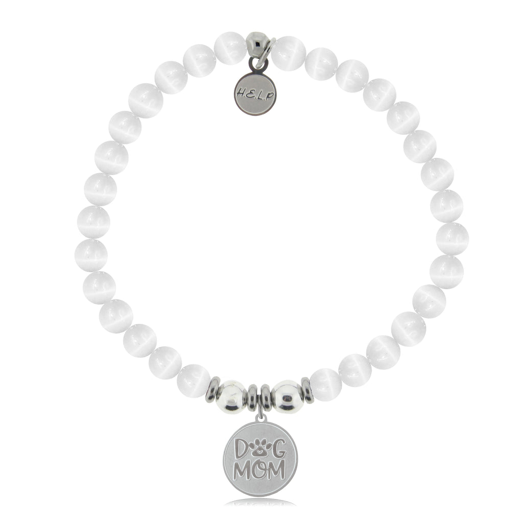 HELP by TJ Dog Mom Charm with White Cats Eye Charity Bracelet